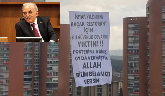 Ümraniye Belediyesi'nde ''kaçak restoran'' gerilimi! Site yönetiminden pankartlı protesto: ❝Kaçak restoran için yıktın!❞